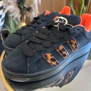 Black and Leopard Print campus original Sneakers